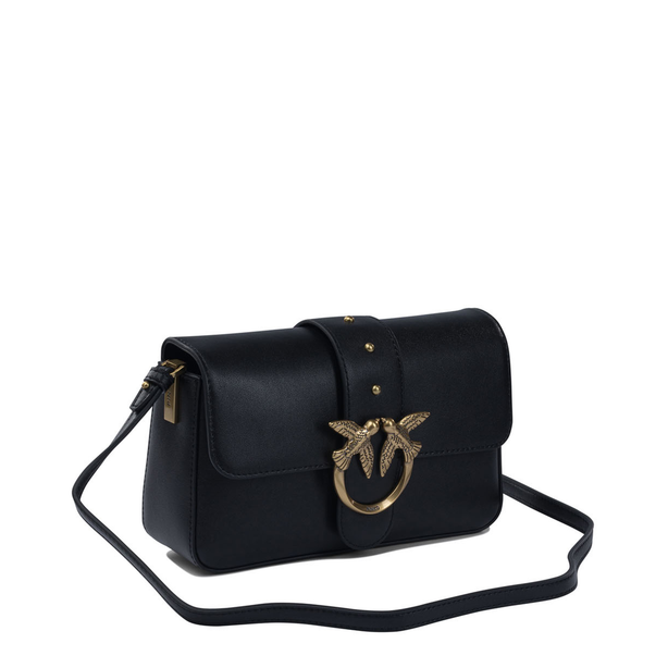 Love One Mini Soft Leather Crossbody - Black
