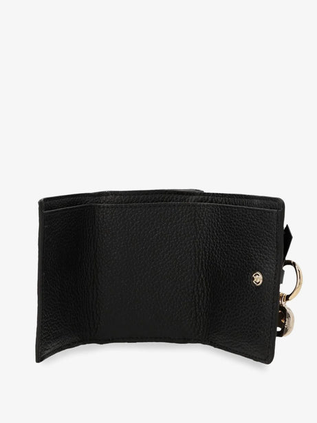 Chloe' Mini Alphabet Trifold Leather Wallet - Black