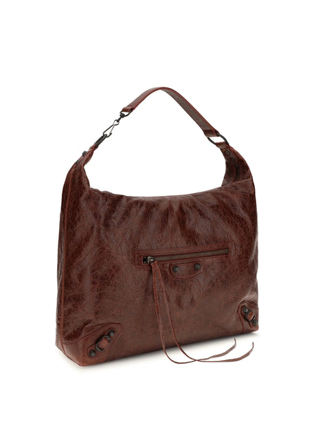 Balenciaga Medium Le City Hobo Shoulder Bag - Berry Red