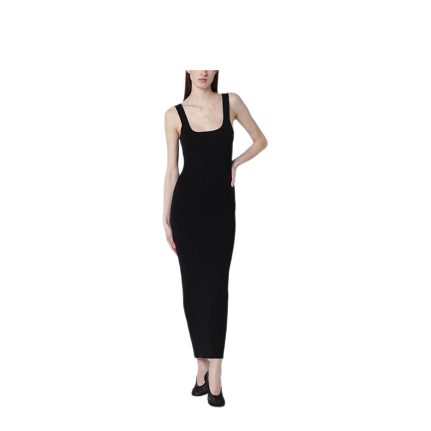 Black Fitted Dress In Viscose Jersey