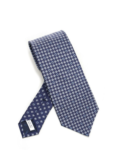 Ferragamo Turtle Print Tie - Blue