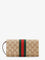 Gucci GG fabric shoulder bag with Nastro Web detail - Beige