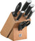 Zwilling Twin Four Star Ii Block Set, 7 Pieces - Chef'S Knife, Slicing Knife, Paring Knife, Utility Knife, Sharpening Steel, Multi Purpose Shear And Wooden Block