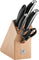 Zwilling Twin Cuisine Knife Block Set, 6 Pieces - Chef'S Knife, Santoku Knife, Paring Knife, Sharpening Steel, Multi Purpose Shear And Wooden Block