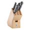 Zwilling Gourmet Knife Block Set, 5 Pieces - Chinese Chef's Knife, Chinese Chopper or Cleaver, Chef's Knife, Paring Knife and Woden Block