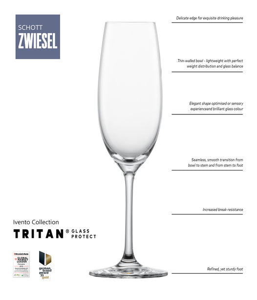 Schott Zwiesel Tritan® Crystal Ivento Champagne Flute with Effervescence Point