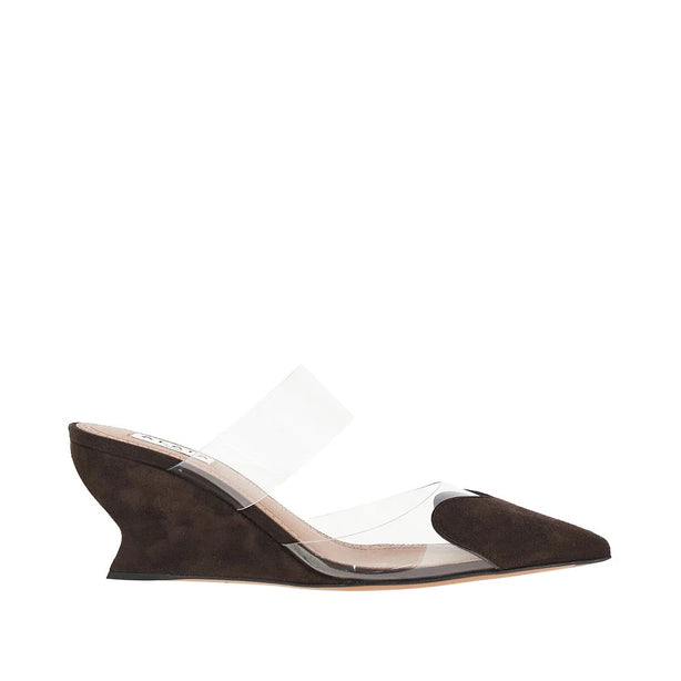 ALAIA Suede leather 'Le Coeur' wedge mules