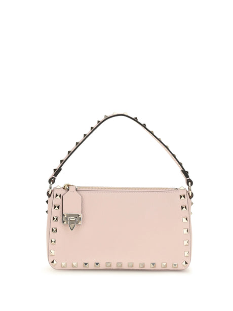 Valentino Garavani Rockstud leather Shoulder Bag - Rose Quartz