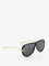 Bottega Veneta Knot Aviator Acetate Sunglasses - Black-Gold-Grey