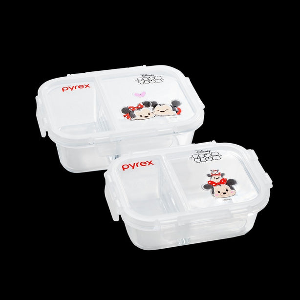 PYREX x Tsum Tsum 2pc 620ml & 1050ml Divided Glass Storage Set
