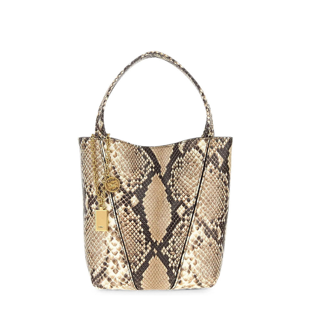 Small Spin Tote Bag In Python-Effect Leather