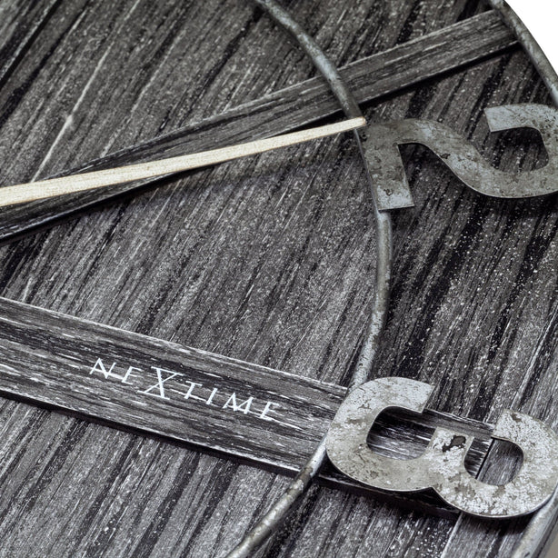 NeXtime York Wall Clock 50cm Wood/Metal, Silent Movement (Black)