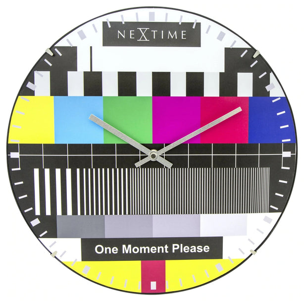 NeXtime Testpage Dome Wall Clock 35cm Glass, Silent Movement (Multicolor)
