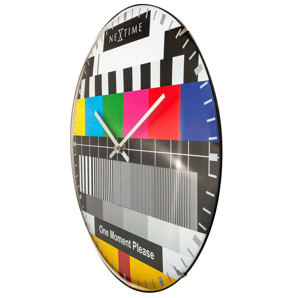 NeXtime Testpage Dome Wall Clock 35cm Glass, Silent Movement (Multicolor)