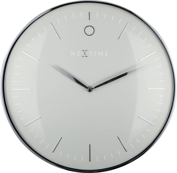 NeXtime Glamour Wall Clock 40cm Metal, Silent Movement (Grey)