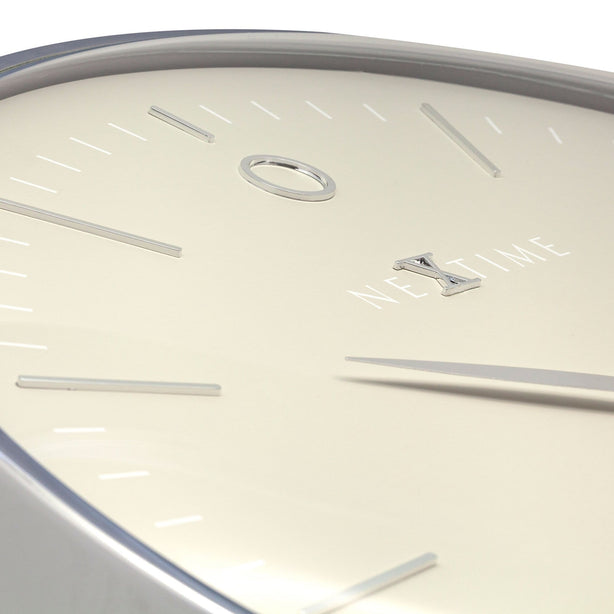 NeXtime Glamour Wall Clock 40cm Metal, Silent Movement (Grey)