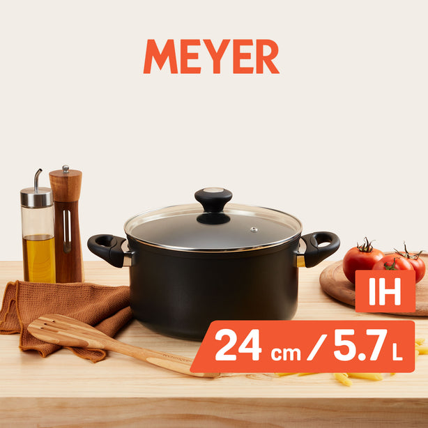 [Meyer] Ih Nonstick 24Cm | 5.7L Stockpot With Glass Lid - Cook'N Look