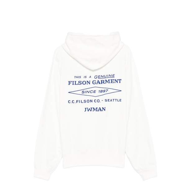 White Logo Cotton Hoodie