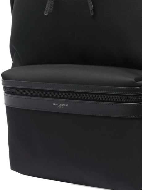 Saint Laurent City Leather Backpack - Black