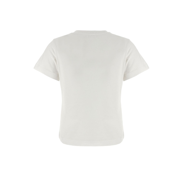 White Embroidered Cursive Logo Cotton T-Shirt