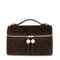 Slim Suede Top Handle Bag - Dark Cocoa