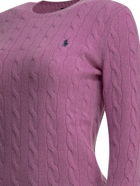 Polo Ralph Lauren Crew-neck sweater with logo - Fuchsia