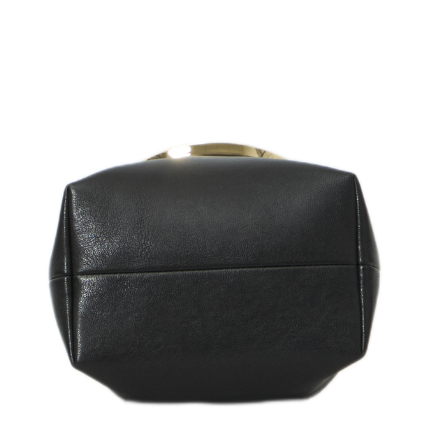 Bon Bon Biker Leather Bucket Bag - Black