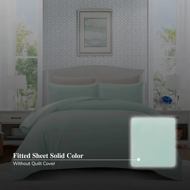 Hillcrest ComfyLux Solid 988TC | Fitted Sheet Set I No Quilt Cover - 6 Colour