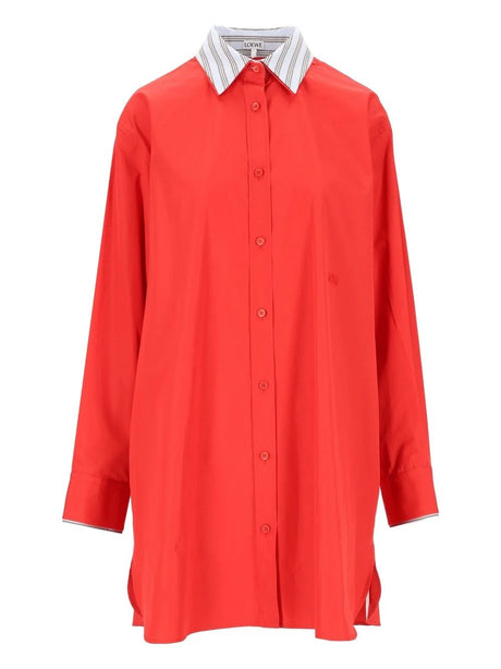 Loewe Mini Poplin Shirt Dress - Red
