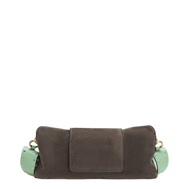 Medusa Biggie Goat Leather Crossbody Messenger Bag - Taupe Brown