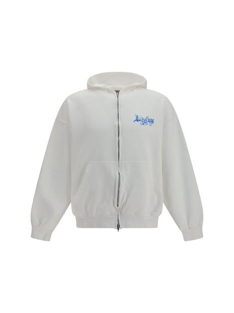 Balenciaga Sketchy zip Hoodie - Full White