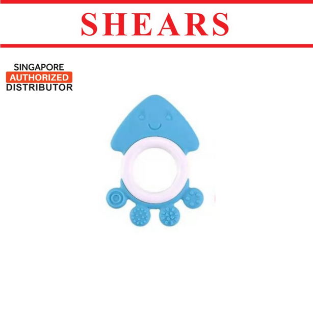Shears Baby Soft Toy Toddler Teether Toy Squid Blue