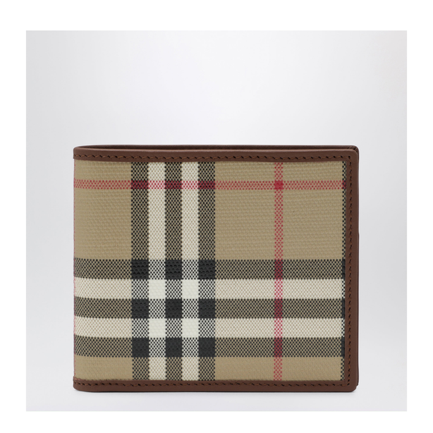 Beige Check Bifold Wallet