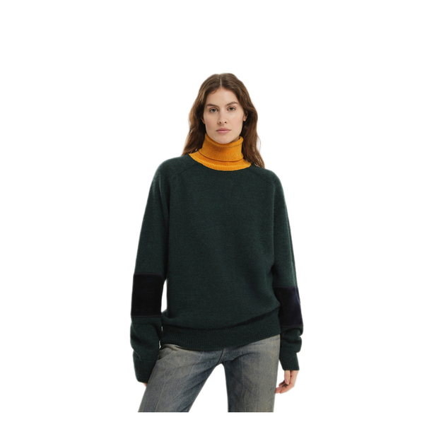 Green And Yellow Turtleneck Sweater