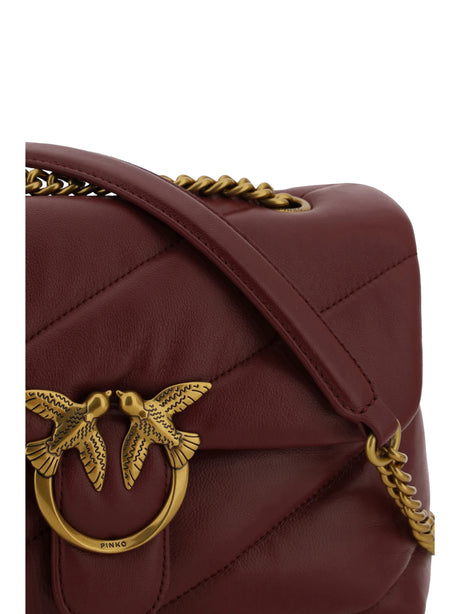 Pinko Love Classic leather Shoulder Bag - Ribes Intenso-Antique Gold