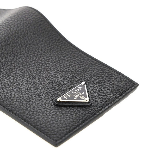 PRADA Grained leather bi-fold wallet