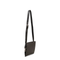 Fold Grain Leather Flat Pouch Shoulder Bags - Black