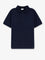 Saint Laurent Piqué cotton polo shirt with Cassandre embroidery - Navy