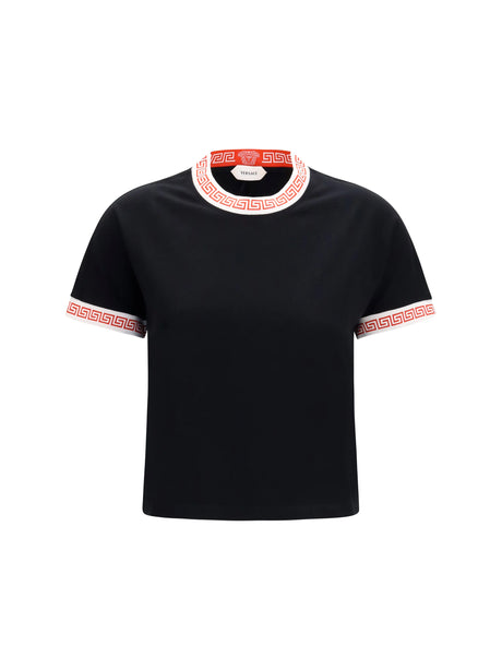 Versace T-shirt with greca details - Black