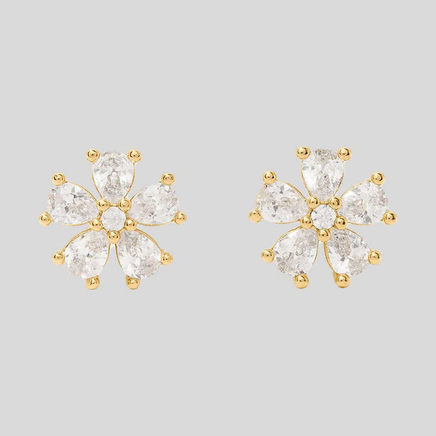KATE SPADE You're A Gem Flower Studs Clear/Gold RS-KO969