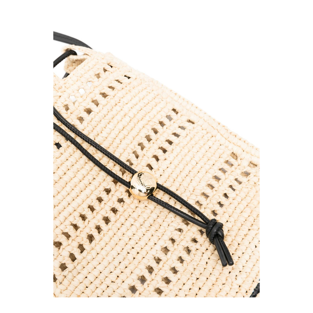 Paula's Ibiza Raffia Crossbody Pouch - Natural/Black