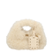 Alternative Fur Mini Hobo Bag - Egret