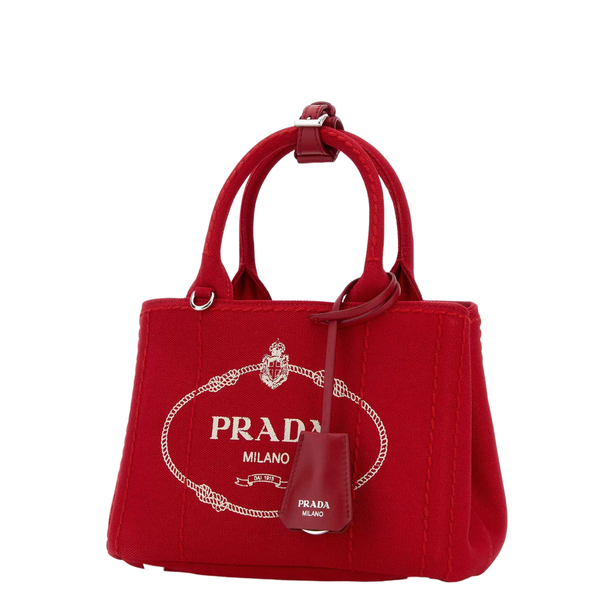 Jardinière Mini Cotton Canvas Handbags - Red