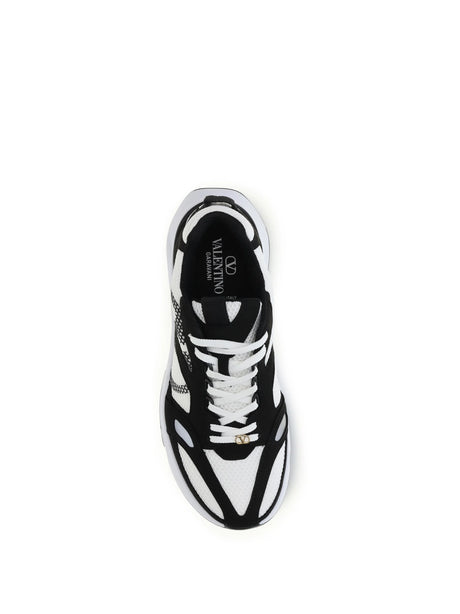 Valentino Garavani Demivee mesh and suede Sneakers - White/Black/Grey C/Black/Bia-Ne-Ne