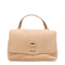 One Size Glossy Goat Satchel - Pebbled Beige