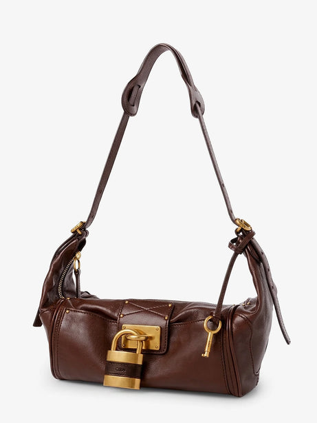 Chloe' Paddington Leather Shoulder Bag - Crafty Brown