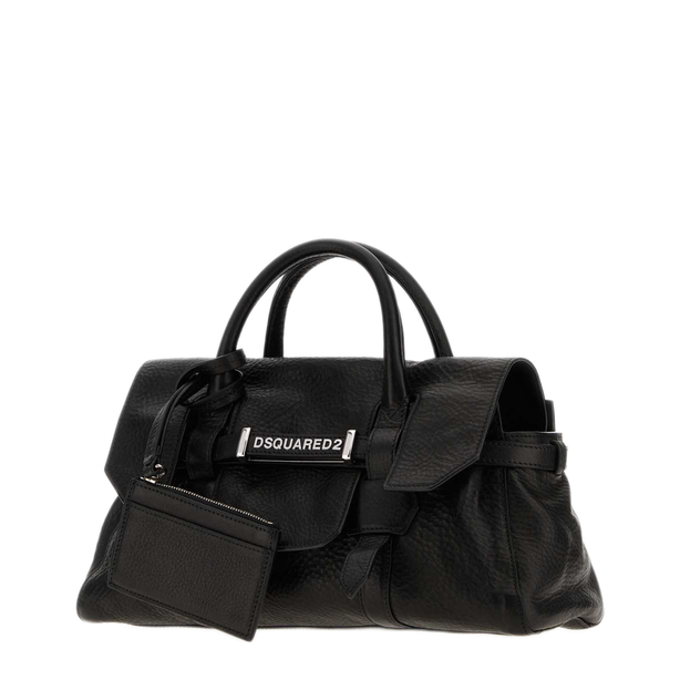 Medium Leather Handbag - Nero