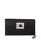 Efflorescence Silk Blend Satin Clutch - Black