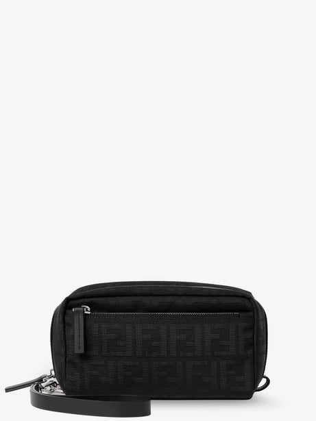 Fendi FF Zucca jacquard fabric clutch bag - Nero
