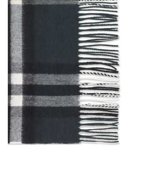 Burberry Cashmere Check Scarf - Anchor Green